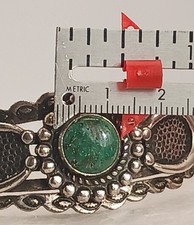 Fred Harvey Era Sterling Silver Cuff Bracelet Turquoise naja paws Arrows 25.7 g - Additional view 10