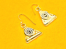 🔥Robert Jonhson 1950s Fred Harvey Native American STERLING SILVER earrings dang - Additional view 4