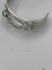 VINTAGE 30s FRED HARVEY  STERLING SILVER TURQUOISE BRACELET NAVAJO - Additional view 2