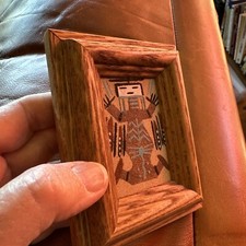 Vintage FRED HARVEY Trading Company SAND PAINTING natural Kachina 1950s wood - Additional view 12