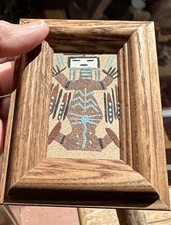 Vintage FRED HARVEY Trading Company SAND PAINTING natural Kachina 1950s wood - Additional view 9