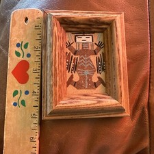 Vintage FRED HARVEY Trading Company SAND PAINTING natural Kachina 1950s wood - Additional view 10