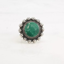 Fred Harvey Era Turquoise Circle Sun Sterling Silver Ring Size 4 3/4 - Additional view 2