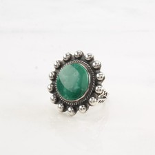 Fred Harvey Era Turquoise Circle Sun Sterling Silver Ring Size 4 3/4 - Additional view 3