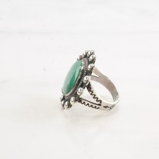 Fred Harvey Era Turquoise Circle Sun Sterling Silver Ring Size 4 3/4 - Additional view 4