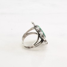 Fred Harvey Era Turquoise Circle Sun Sterling Silver Ring Size 4 3/4 - Additional view 5