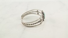 Native American  Fred Harvey Era Turquoise Shade Cuff Bracelet Sterling Silver - Additional view 4