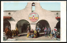 1900's UDB Fred Harvey Indian & Mexican Building Albuquerque NM Vintage Postcard