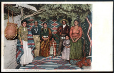 1900's UDB Fred Harvey Group of Navaho Indians Albuquerque NM Vintage Postcard