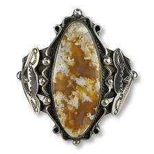 Vintage Fred Harvey Era Yellow Butterscotch Agate Bracelet Matching Ring SZ 6.5 - Additional view 4