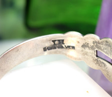 Vintage Navajo Fred Harvey Coin Silver Green Turquoise Cuff Bracelet - Additional view 6