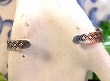 Vintage Navajo Fred Harvey Coin Silver Green Turquoise Cuff Bracelet - Additional view 7