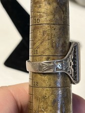 42 Large Sterling Mother Of Pearl Thunderbird Ring Size 11 1/2 Fred Harvey Style - Additional view 12