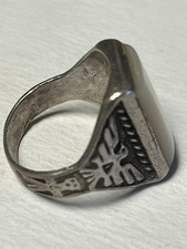 42 Large Sterling Mother Of Pearl Thunderbird Ring Size 11 1/2 Fred Harvey Style - Additional view 5