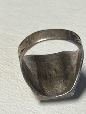 42 Large Sterling Mother Of Pearl Thunderbird Ring Size 11 1/2 Fred Harvey Style - Additional view 7