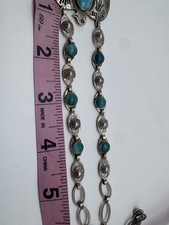 NATIVE AMERICAN NAVAJO TURQUOISE & STERLING FRED HARVEY ERA THUNDERBIRD NECKLACE - Additional view 4