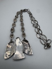 NATIVE AMERICAN NAVAJO TURQUOISE & STERLING FRED HARVEY ERA THUNDERBIRD NECKLACE - Additional view 5