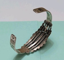 Lot 10 Pieces 1940s FRED HARVEY Turquoise & Silver Bracelets Earrings Ring WWII - Additional view 11