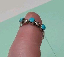 Lot 10 Pieces 1940s FRED HARVEY Turquoise & Silver Bracelets Earrings Ring WWII - Additional view 17