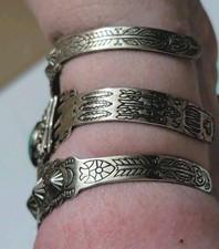 Lot 10 Pieces 1940s FRED HARVEY Turquoise & Silver Bracelets Earrings Ring WWII - Additional view 7