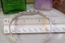 Vintage Navajo Sterling Fred Harvey Green Turquoise Cuff Bracelet As Is - Additional view 9