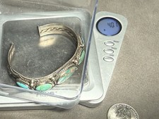 Sterling Silver Turquoise Fred Harvey Era Navajo Pawn Cuff Bracelet - Additional view 6