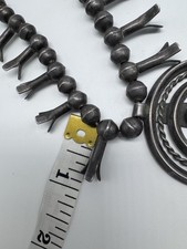 NATIVE AMERICAN NAVAJO TURQUOISE & STERLING VINTAGE SQUASH BLOSSOM FRED HARVEY - Additional view 8