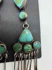 NATIVE AMERICAN NAVAJO TURQUOISE & STERLING FRED HARVEY ERA EARRINGS BEAUTIES!! - Additional view 3