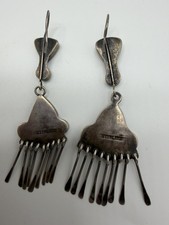 NATIVE AMERICAN NAVAJO TURQUOISE & STERLING FRED HARVEY ERA EARRINGS BEAUTIES!! - Additional view 4