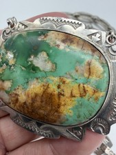 NATIVE AMERICAN NAVAJO TURQUOISE & STERLING FRED HARVEY ERA RARE NECKLACE BEAUTY - Additional view 2