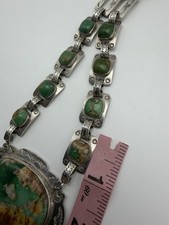 NATIVE AMERICAN NAVAJO TURQUOISE & STERLING FRED HARVEY ERA RARE NECKLACE BEAUTY - Additional view 11