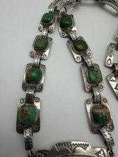 NATIVE AMERICAN NAVAJO TURQUOISE & STERLING FRED HARVEY ERA RARE NECKLACE BEAUTY - Additional view 3