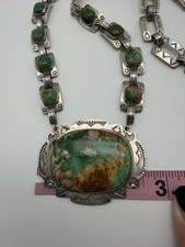 NATIVE AMERICAN NAVAJO TURQUOISE & STERLING FRED HARVEY ERA RARE NECKLACE BEAUTY - Additional view 8