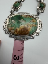 NATIVE AMERICAN NAVAJO TURQUOISE & STERLING FRED HARVEY ERA RARE NECKLACE BEAUTY - Additional view 9
