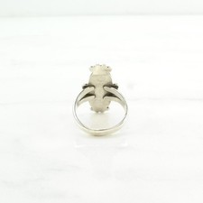 Fred Harvey Era Turquoise Navette Sterling Silver Ring Size 5 - Additional view 6