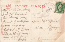 Postcard Springfield MO Public Square Antique DB c1910 Phostint Fred Harvey - Additional view 1