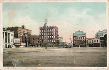 Postcard Springfield MO Public Square Antique DB c1910 Phostint Fred Harvey