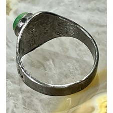 VTG Fred Harvey Era Sterling Silver Thunderbird Ring Green Turquoise Size Sz 5 - Additional view 4