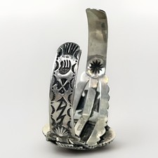 Vintage FRED HARVEY Navajo BIG Turquoise THUNDERBIRD Sterling Bracelet 6.75