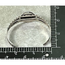 Vintage FRED HARVEY Navajo BIG Turquoise THUNDERBIRD Sterling Bracelet 6.75