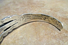 VERY OLD Fred Harvey Era Navajo 900 Coin Silver Turquoise THUNDERBIRD Bracelet - Additional view 11