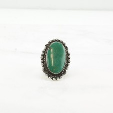 Fred Harvey Era Turquoise Oval Sterling Silver Ring Size 6 - Additional view 2