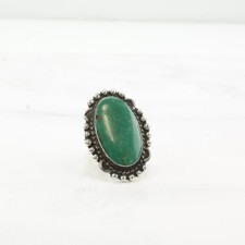 Fred Harvey Era Turquoise Oval Sterling Silver Ring Size 6 - Additional view 3