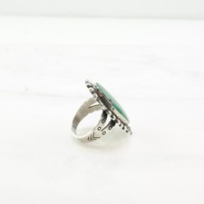 Fred Harvey Era Turquoise Oval Sterling Silver Ring Size 6 - Additional view 7