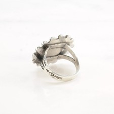 Fred Harvey Era Turquoise Circle Sterling Silver Ring Size 6 3/4 - Additional view 6