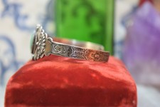 Vintage Navajo Sterling Fred Harvey Turquoise Cuff Bracelet 7 3/8