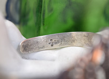 Vintage Navajo Sterling Fred Harvey Turquoise Cuff Bracelet 7 3/8