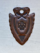 Native American Thunderbird Key Fob Copper VTG Fred Harvey Era w Inlay Bird Part - Additional view 3