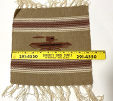 Vintage Chimayo Wool Table Mat Thunderbird Southwest Fred Harvey 10