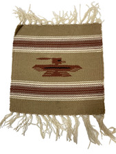 Vintage Chimayo Wool Table Mat Thunderbird Southwest Fred Harvey 10"X10" NEW!